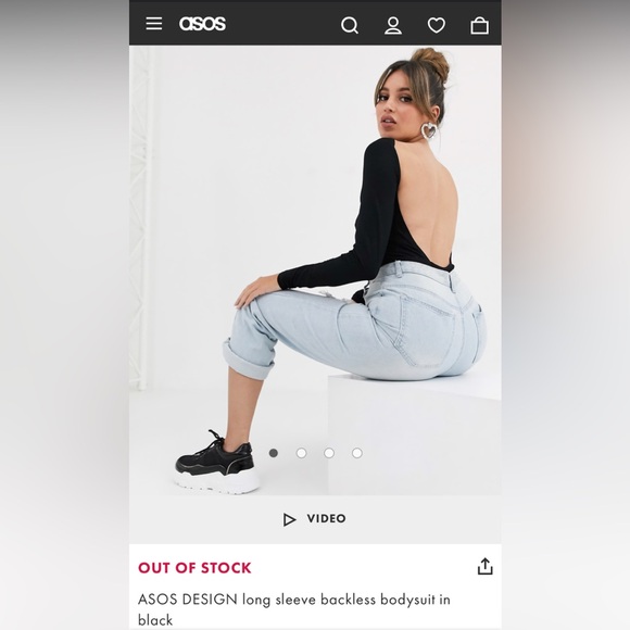 EUC ASOS Long Sleeve Backless Bodysuit - Picture 5 of 8